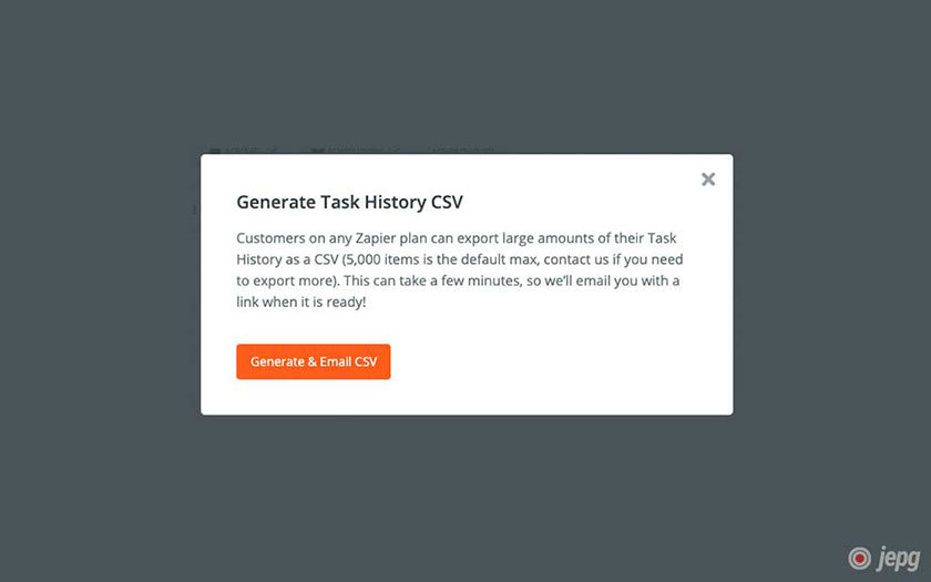 画像：Task History Generate CSV
