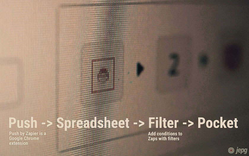 画像：Zpier Pushを利用してスプレッドシートに保存するブックマーク
